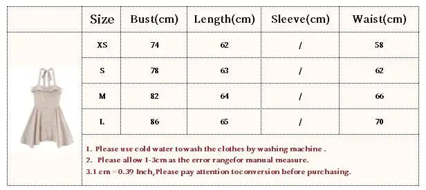 Summer New Khaki Plaid Fashion Short Dress High Waist A-line Hanging Neck Summer Dress Y2K Sweet Chic Woman Clothing