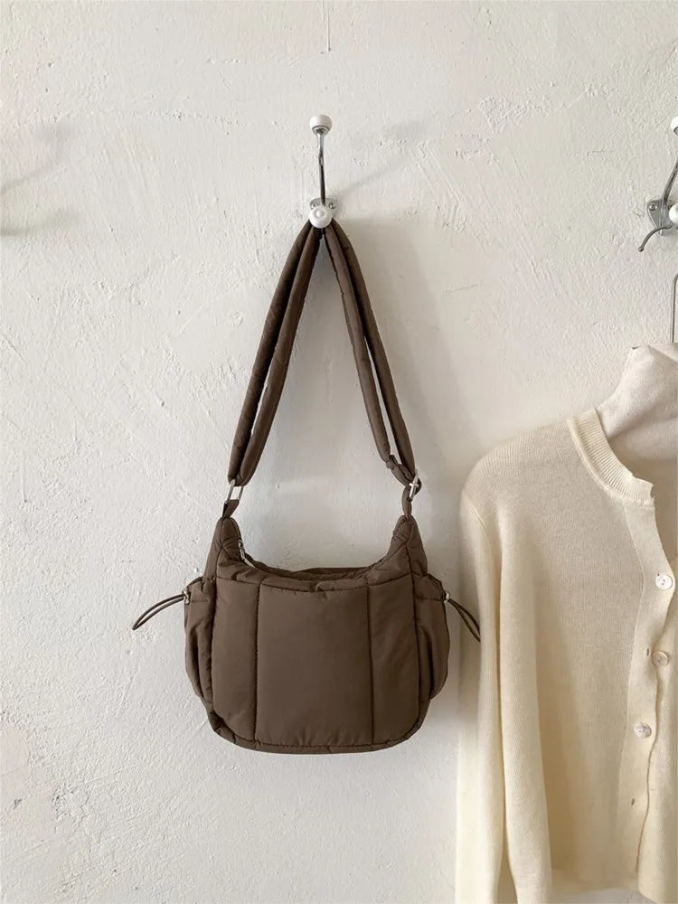 Fashion Casual Cloud Crossbody Bag Women Autumn Winter New Korean Cotton Clothing Bag Shoulder Bags Simple Trend Handbags