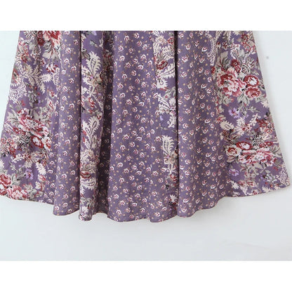 Vintage Floral Print Sling Vacation Dress Women New 2026 A-line Midi Big Swing Casual Summer Dresses