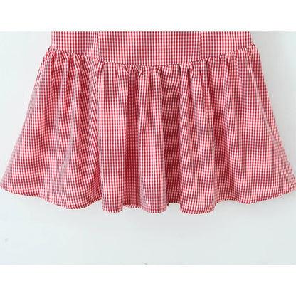 Fashionable Short Red Plaid Dress Women Sexy Backless A-line Mini Summer Halter Dress Vacation Robe 2026