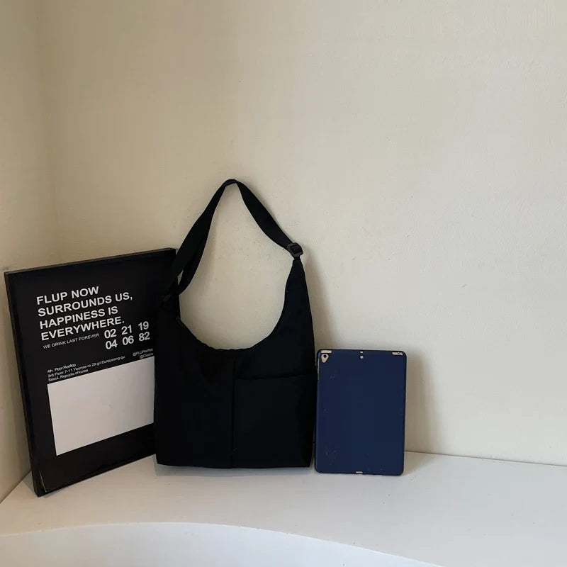 Vintage Simple Solid Shoulder Bags Casual All Match Travel Women's Handbags Trendy Streetwear Grunge Underarm Bag Y2k Aesthetic