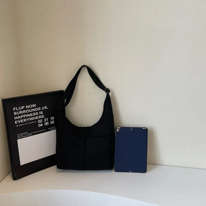 Vintage Simple Solid Shoulder Bags Casual All Match Travel Women's Handbags Trendy Streetwear Grunge Underarm Bag Y2k Aesthetic
