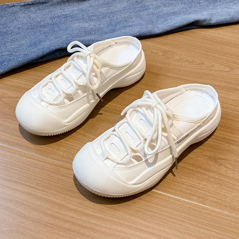 Women's Casual Summer Clog House Backless Shoes Comfort Slip On Walking Mule Hollow Out Slides Fashion Sneakers