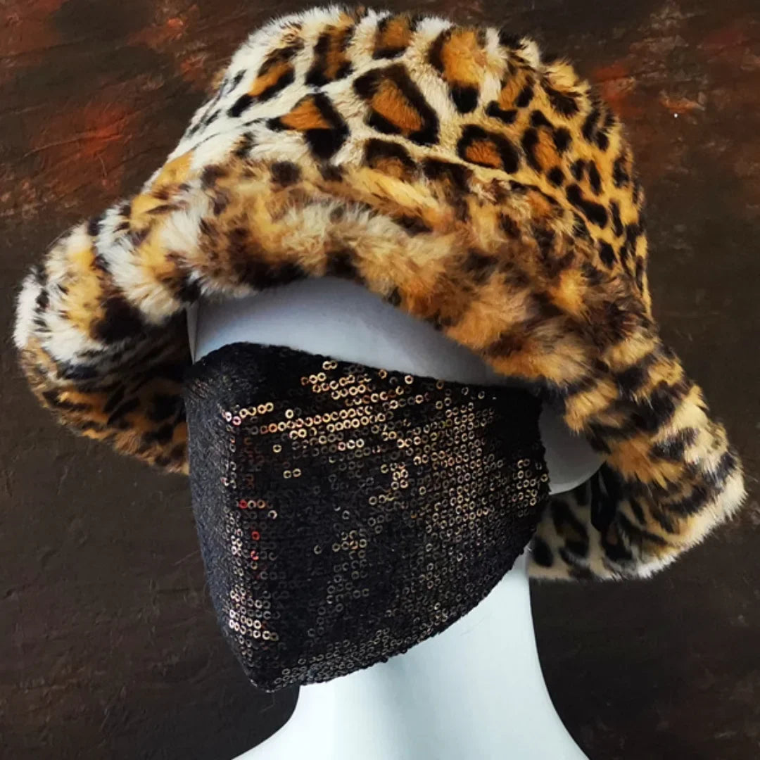 Winter 58-60cm XL Faux Fur Bucket Hat For Women Outdoor Warm Luxury Oversize Fisherman Hat Girl Trendy Party Long Fur Panama Cap