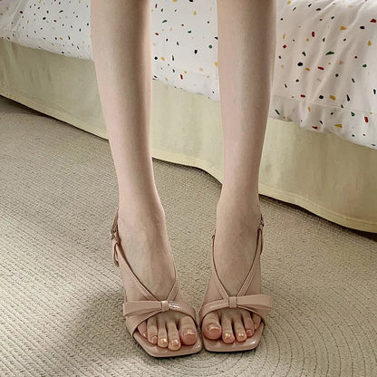 Retro fairy style stiletto sandals women's 2025 new summer wear small man with skirt high heels