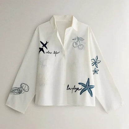 Cotton Linen Women's Trousers Set Long Sleeve Single Breasted Loose Shirt Wide Leg Pants Suits Summer Casual Lady Sets