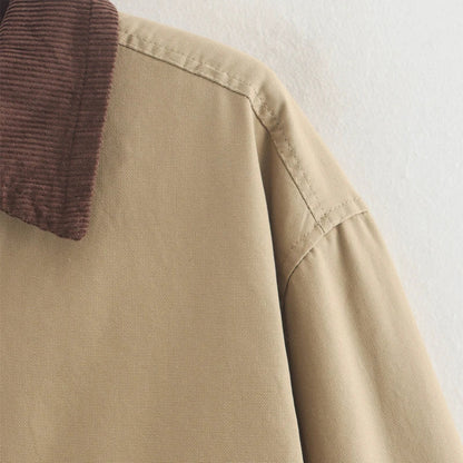 Casual Panelled Pockets Jackets Women Casual Patchwork Lapel Long Sleeves Single Breasted Coat Autumn Lady Loose Outfits