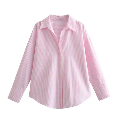 Oversized Fashion Shirt Blouse Women Summer Autumn Long Sleeve Loose Casual Shirts Tops Office Lady Streetwear Outfits