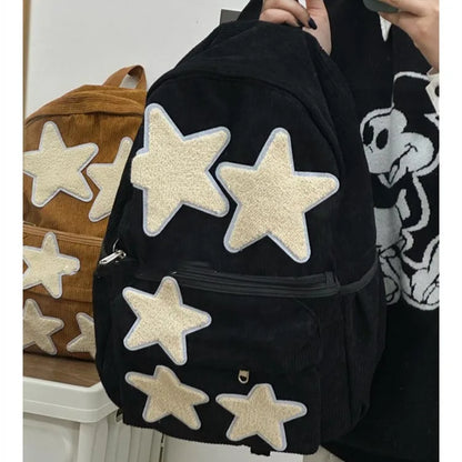 Fashion Five Point Star Backpack Japanese Cute Girl Junior High School Student Versatile Schoolbag Girl Backpacks