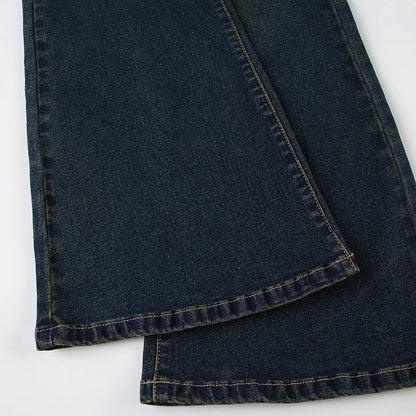 Y2K Low Waist Flare Jeans Women Retro Stylish Distressed Slim Denim Trousers High Street Korean Harajuku Pants 2000s