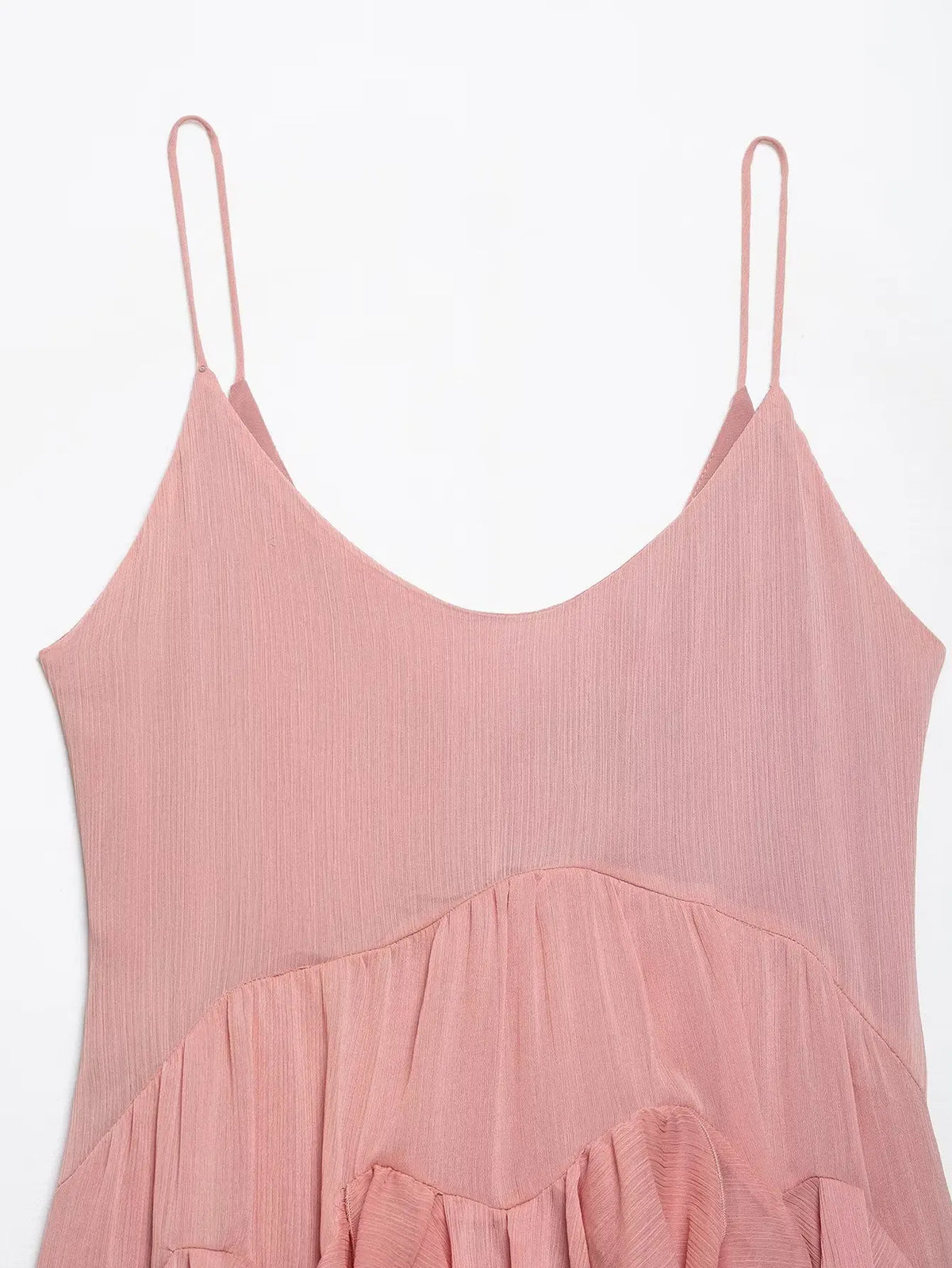 Women's Sweet Chic Suspender Dress Pink Solid Layered Zipper Mini Dress Fashion Spring Summer Holiday Beach Party Dress