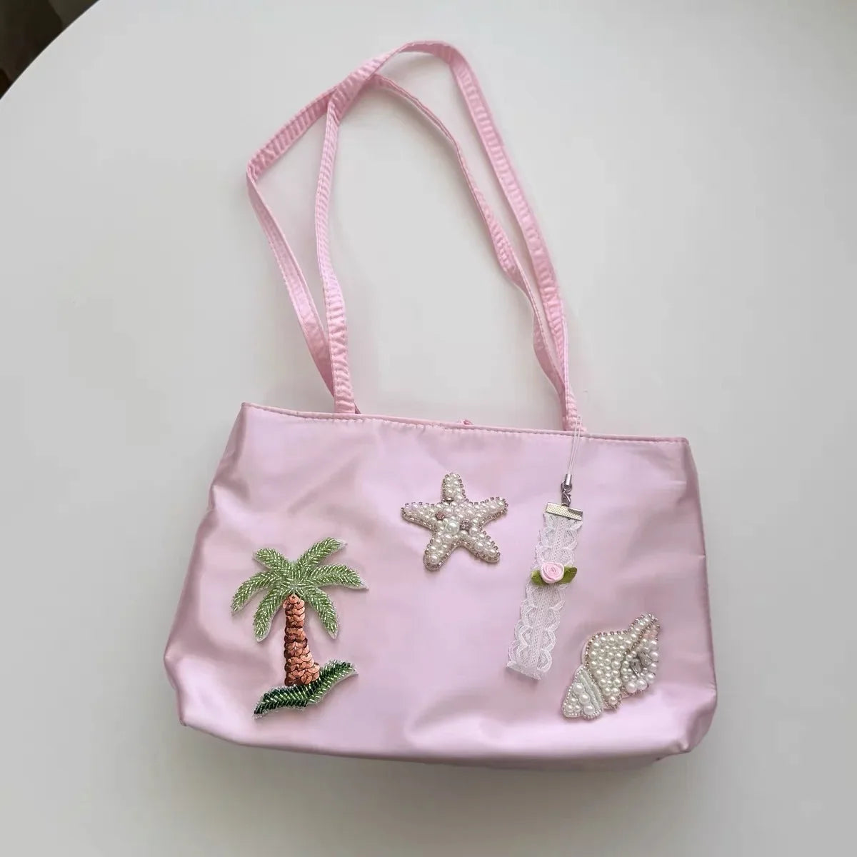 Patchwork Embroidery Luxury Exquisite Women's Handbags Korean Sweet Y2k Aesthetic Clutches Fashion Purses Casual Top-Handle