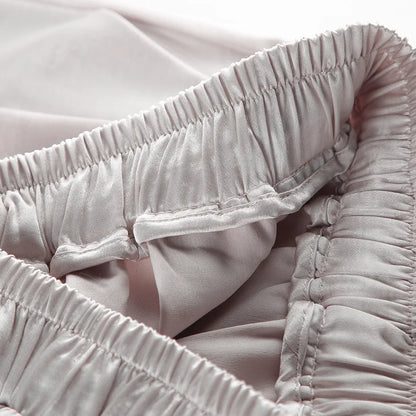 Women's Fashion Satin Pants Solid Vintage Lace Up Patchwork Loose Trouser Summer Elegant Casual Commute Female Trousers
