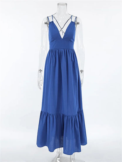 Sleeveless Mesh Panel Patchwork Maxi Dress