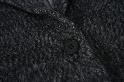 Advanced Gray Padded Shoulder Suit Woolen Coat for Women in Autumn and Winter, Thickened Plush, Niche Woolen Coat Trend
