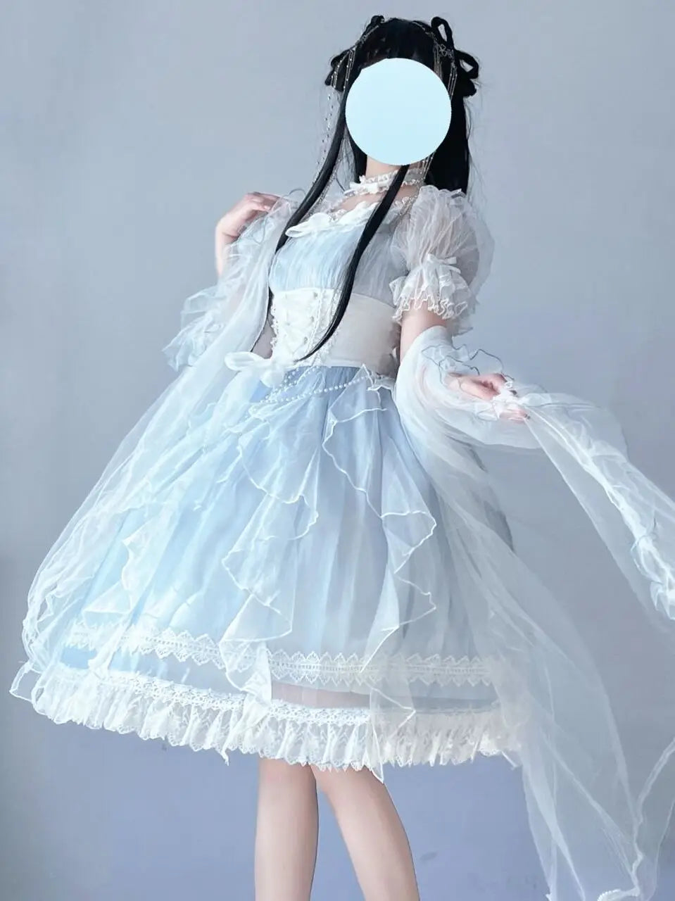 NEW Original Gorgeous Tea party Lolita OP short-sleeved dress Lolita Princess Dress Elegant Fairy maiden lace dress