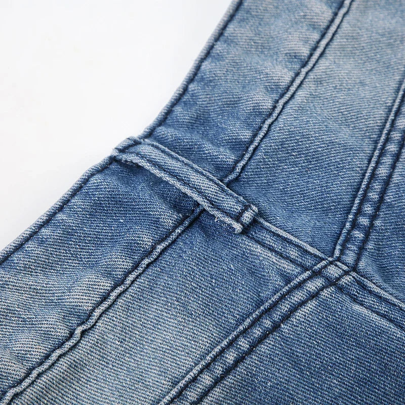 Casual Washed Stright Leg Denim Trousers Fashion Long Jeans Lady Basic Low Rise Daily Bottoms Street Style Capris New