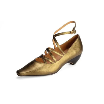 Women Pumps French Style Sheepskin Simple Shoes Retro Mary Jane Woman Simple Shoes Lady Spring Autum Retro Pumps Square Toe