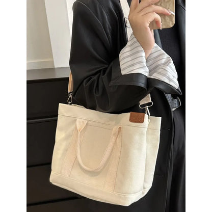 Women Canvas Shoulder Bags Korean Fashion Cloth Girl Students Handbags Large Crossbody Bag for Woman Phone Purse