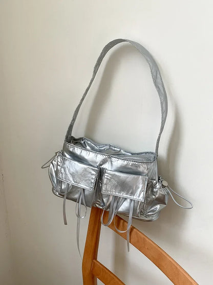 Sweet Girls Bowknot Nylon Shoulder Women Bag Korean Niche Design Bow Summer Travel Beach Bag Female Totes Bags for Women Handbag