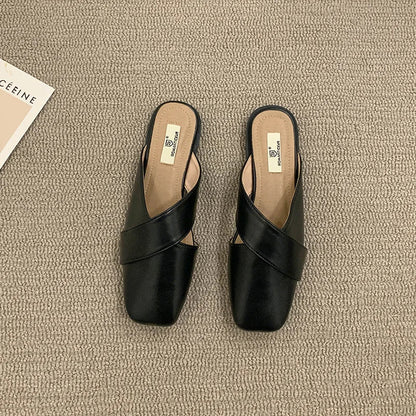 New Summer Baotou Half Women's Slippers Anti-slip Wear Fashion Outdoor Ladies Mules Casual Lovely Wind Woman Sandals