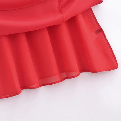 Sweetheart Bow Strap High Slit A-Line Midi Dress