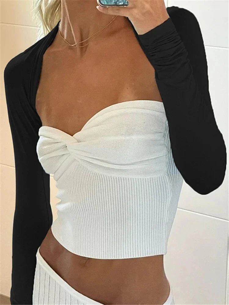 Knit Corset Basic Backless Strapless