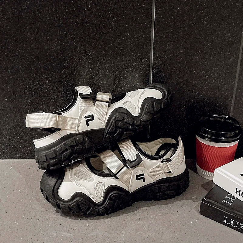 Summer Fashion Women's Platform Sneakers Breathable Mesh Hollow Female Sports Sandals Anti Slip Comfortable Sports Shoes