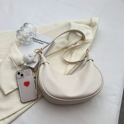 Silver PU Leather Shoulder Bags For Women 2024 Y2K Large Capacity Female Underarm Crossbody Bag Handbag Sac A Main
