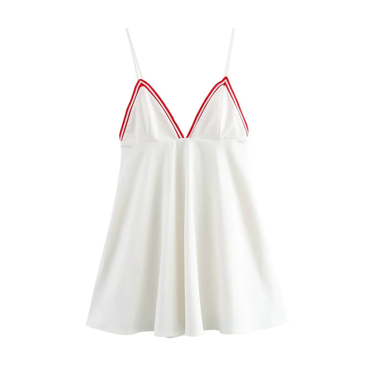 Women New Sweet Fashion Back Zipper Short Sling Dress Female Spring Casual Fold V-Neck Sleeveless Backless Solid Dress