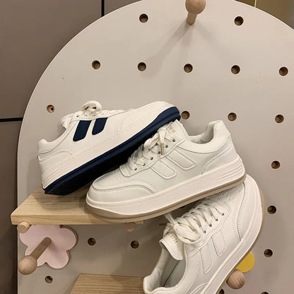 Spring Autumn New Lady Casual Shoes Mixed Color Breathable Women Board Sneakers Lightweight Designer Non-slip Outsole White
