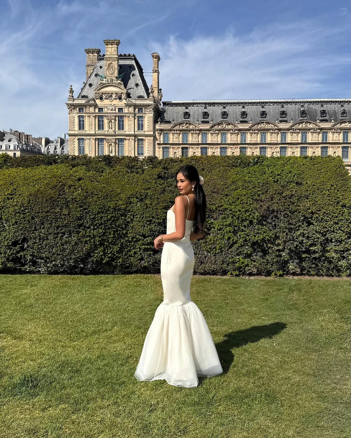 White Spaghetti Straps Wedding Dress Sexy Mermaid Bride Gown Elegant Satin 2024 Floor Length Bride Dress Customize L