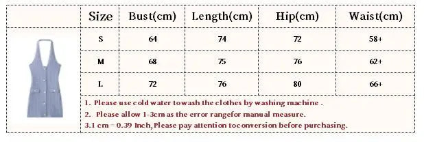 Halter Neck Single Breasted Knit Women Dress Sleeveless Tight Blue Summer Short Dress 2025 New Sexy French Woman Clothing