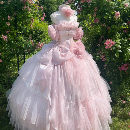 New pink wedding dress for coming-of-age ceremony student day party and banquet