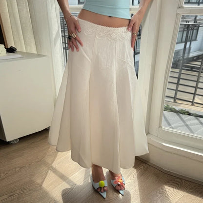 Summer New Hot Selling Fashionable Temperament Elegant Slim Fit Versatile Loose Solid Color Skirt