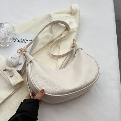 Silver PU Leather Shoulder Bags For Women 2024 Y2K Large Capacity Female Underarm Crossbody Bag Handbag Sac A Main