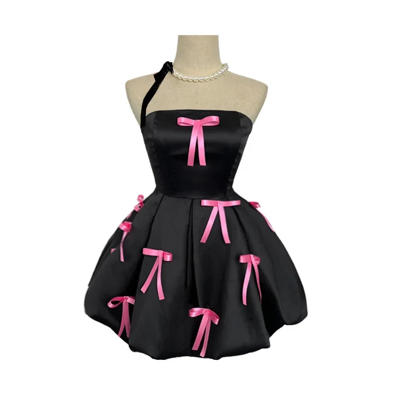 Dance Costume Rose, Same Style Dress, Strapless Bow, Fluffy Skirt, Small Dress, Princess Skirt, Female