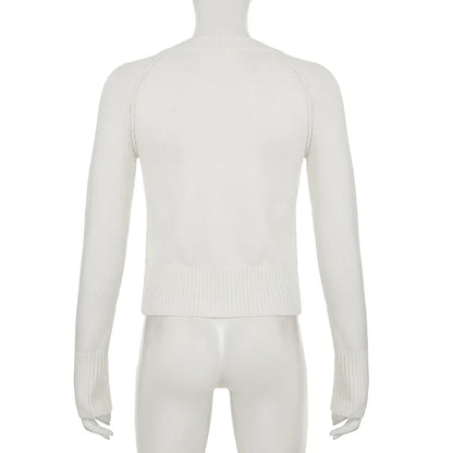 Casual V-neck Sweaters Simple Solid Knitwear Long Sleeve Tops Autumn Winter All-match Slim Fit Pullovers Sweet Homewear