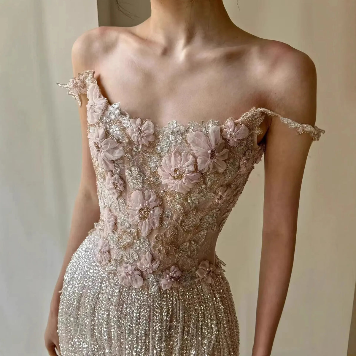 Elegant Heavy Work Evening Dress for Women with Fringe Strap Welcome Wedding Banquet Hostess Engagement Dress