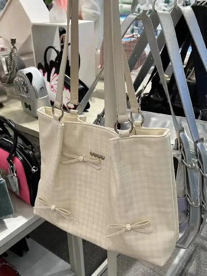 New Bow Women's Shoulder Bag Large Capacity Commuter Fashion Casual Handheld Bags