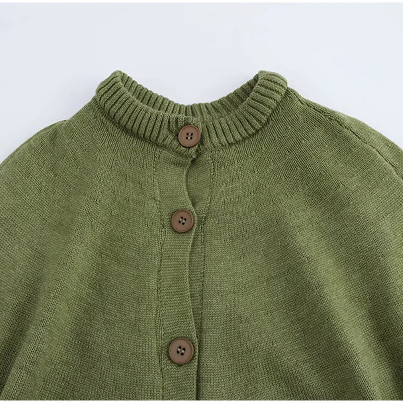 Chic Knitted Cape Cardigan Women Casual Solid Single-Breasted O-neck Sweaters Female Autumn Loose Versatile Simple Knitwear