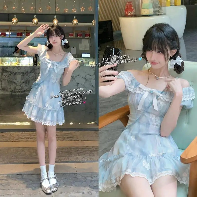Flowing Flower Dreams Niche Design Dress Super Nice Floral Women Summer Pear Shape Waisted 2024
