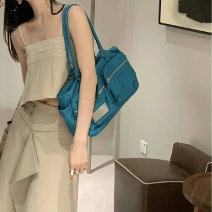 Double Pocket Fashion Bag for Women's New Travel Large Capacity Nylon One Shoulder Handheld Fitness Tote Bags