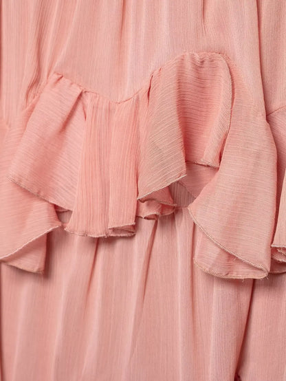 Women's Sweet Chic Suspender Dress Pink Solid Layered Zipper Mini Dress Fashion Spring Summer Holiday Beach Party Dress