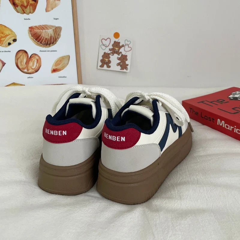 Women Shoes Autumn Wedge Basket Clogs Platform All-Match Casual Female Sneakers Fall Sports Creepers Small New Retro