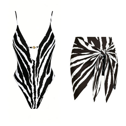 Deep V One Piece Cut Out Swimwear Women Halter Monokini High Leg Swimsuit Sexy Slimming Resort Wear Bathing Suit Bodysuit Summer