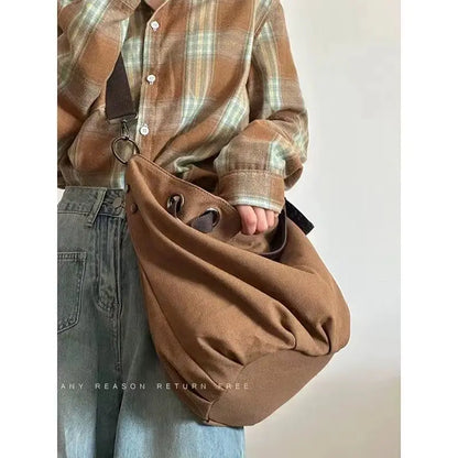 Japanese Retro Safari Style Canvas Bag New Large Capacity Multifunctional Crossbody Tote Bags