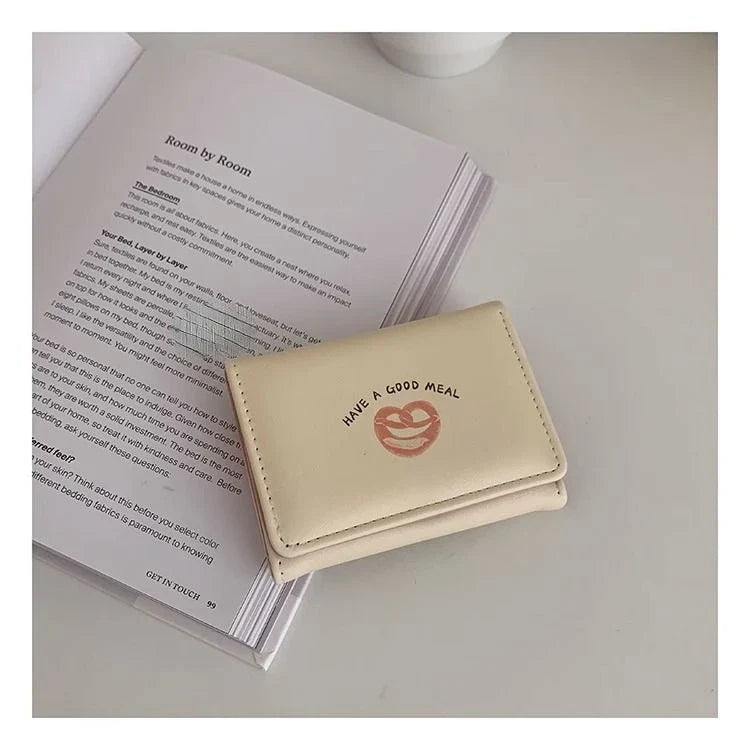 Cute Bread Wallets for Women Ins Korean Style Fashion Simple Designer Card Wallet Square Leather Original Aesthetic Bags