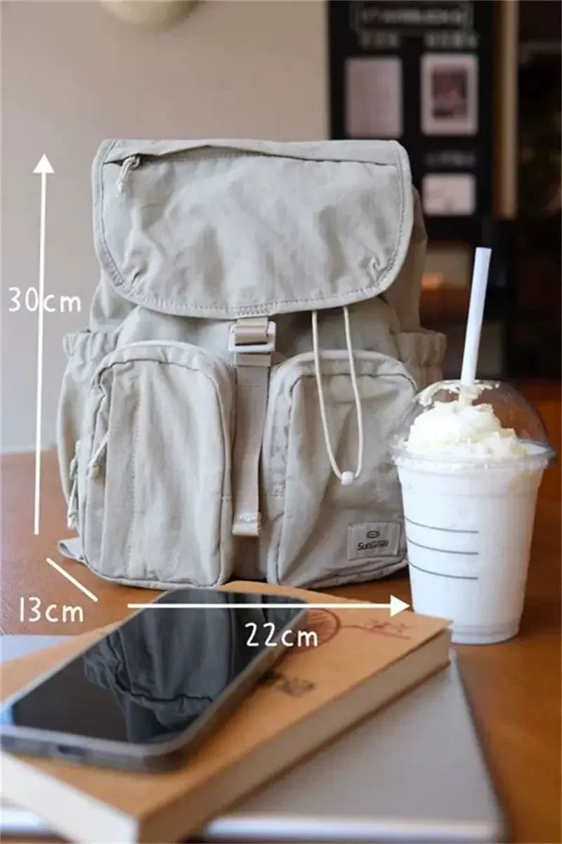 Y2k Fashion Backpack Women Large Capacity Simple Ultralight University School Bag Korean Casual Outdoor Camping Bag Female