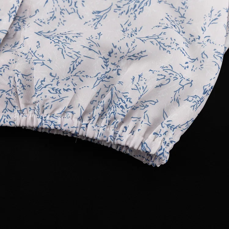 Commute Printed Female 2 Piece-Set Long Skirt Patchwork High Waist Short Top And Slim Maxi Skirt Sets New Women's Outfits